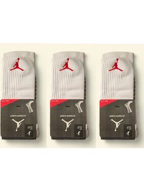 Jordan Socks Air Nike Socks 3 Pairs Jordan Essential Men Crew High SIZE LARGE